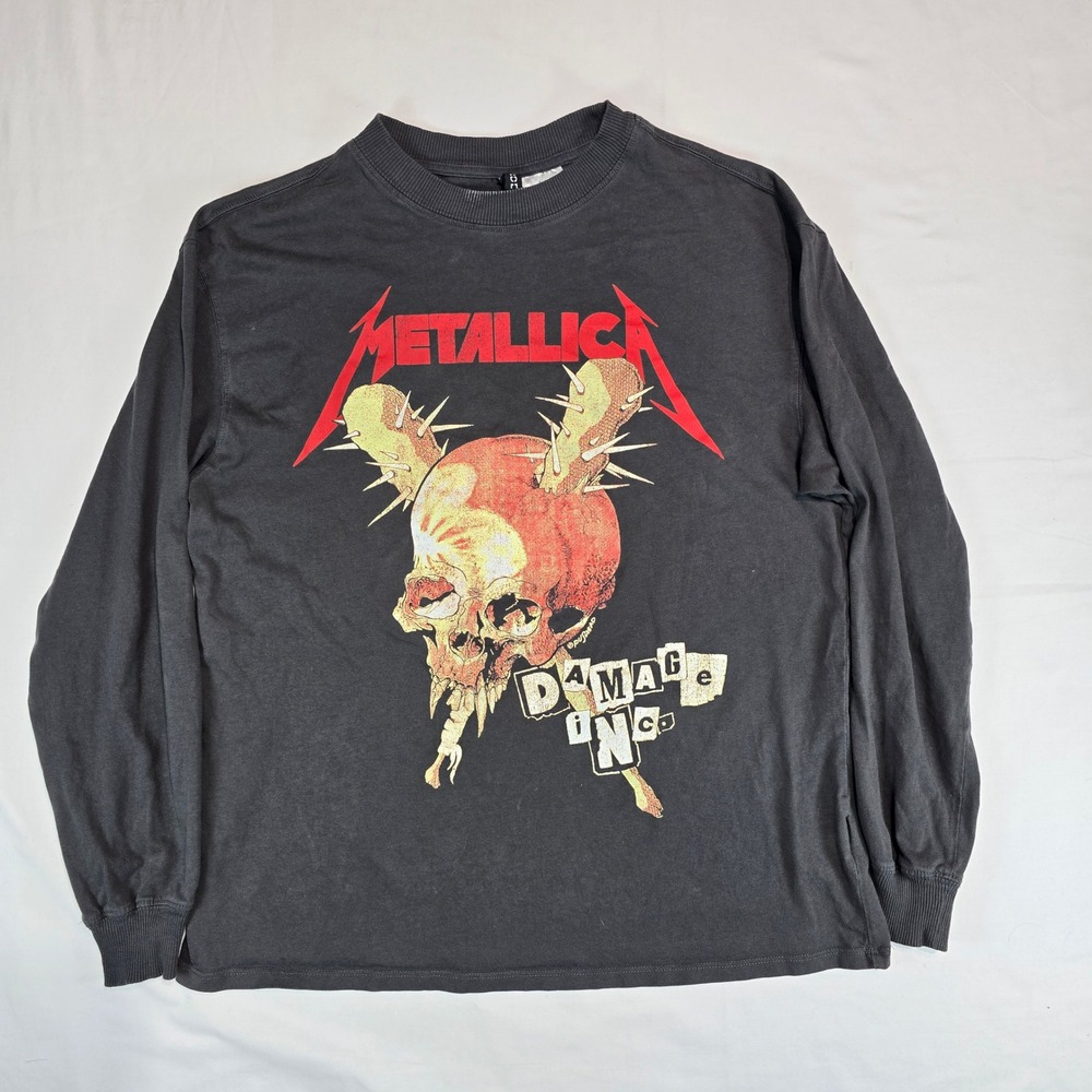 Metallica Damage Inc Long Sleeve Graphic‎ T-Shirt H&M Divided Black Mens Small